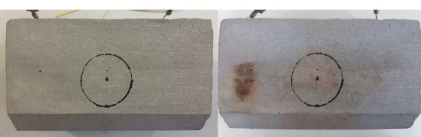 Figure 8 – Sample L2 before and after heating. It can be seen the presence of fissures on the surface caused by the coalescence of microcrasks
