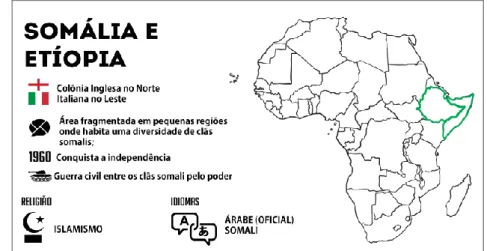 Figura 14 – mapa representativo dos conflitos no continente africano  Imagem do arquivo pessoal de Bruna Neres 