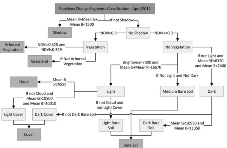 Figure 4 – Hierarchical network used in the classification – RapidEye.