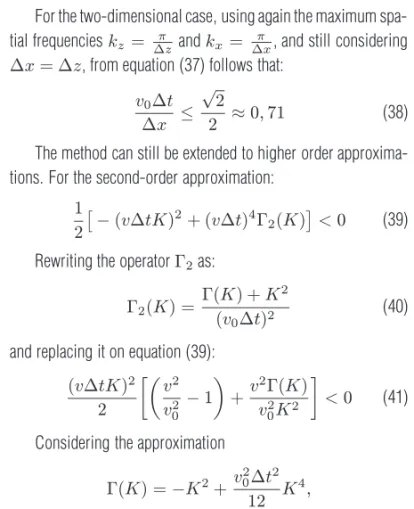 Figure 2 shows the result for the RTM by interpolation with 15 velocities and Figure 3 the migration by the pseudo-analytical method using the fourth order approximation for the  pseudo-Laplacian operator with v 0 = v min 