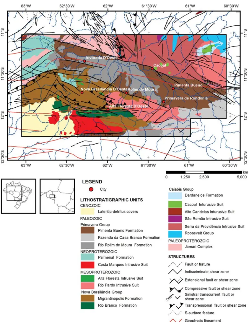 Figure 1 – Geological map of the study area adapted from Schobbenhaus et al. (2004).