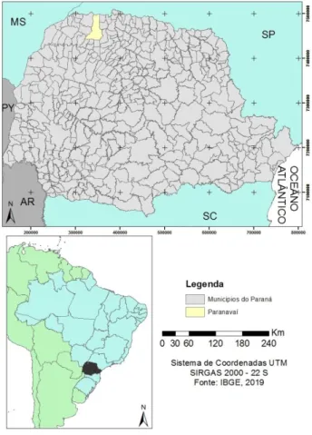 Figura 5 - Cartograma de localização do Município de Paranavaí – Paraná. 