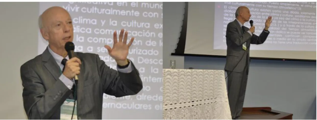 Figura 1 - Conferência de abertura do Prof. Hugo Romero da Universidad do Chile,   no XIII SBCCCG, auditório do ICH-UFJF,  