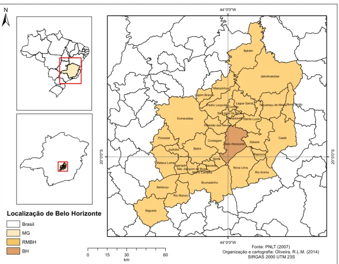 Figura 1. Mapa de Localização do município de Belo Horizonte 