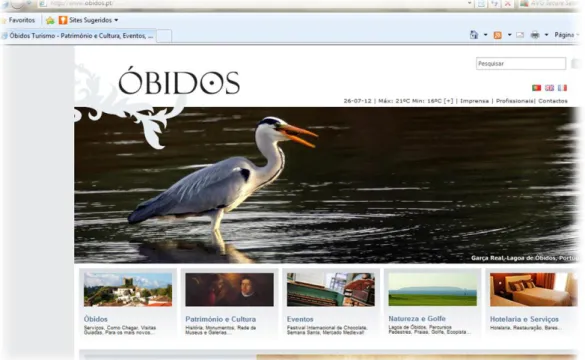 Figura 18. –  Homepage do website da marca criada para a vila portuguesa de Óbidos 24