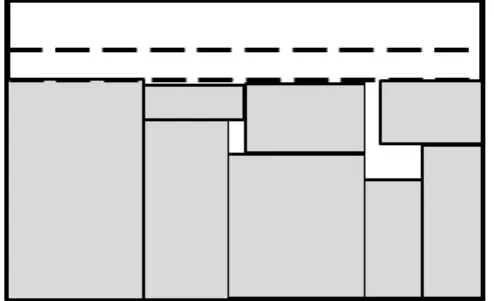 Figura 5 – Solução de um problema de corte com rotação de itens 