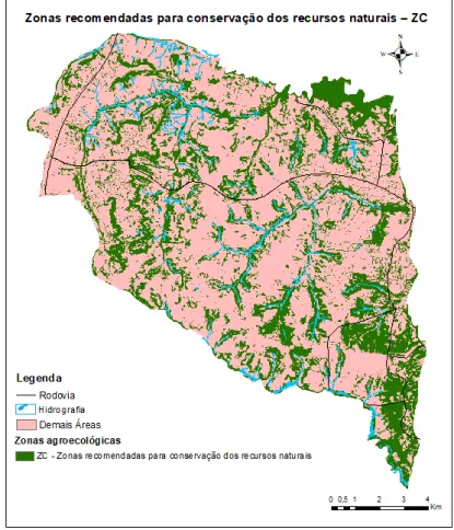 Figura 7: Mapa de Zonas recomendadas para conservação dos recursos naturais - ZC. 