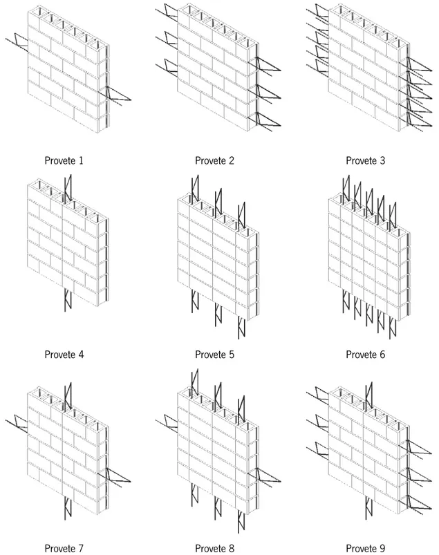 Figura 3.1 – Provetes de alvenaria armada utilizados no ensaio de compressão diagonal