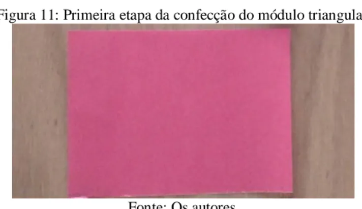 Figura 11: Primeira etapa da confecção do módulo triangular 