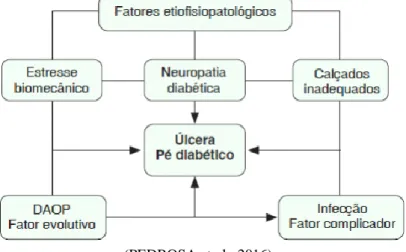 Figura 01. Fatores etiofisiopatológicos da úlcera do pé diabético 