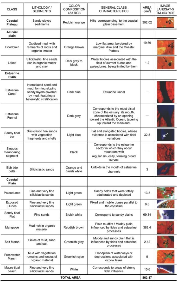 Table 5 – Classification and quantification of the coastal systems defined in the study site.