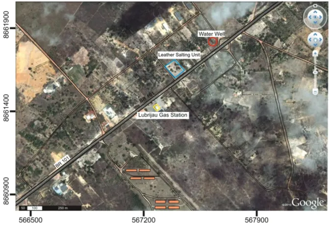 Figure 1 – Image of the study area (based on Google Earth, 2010).