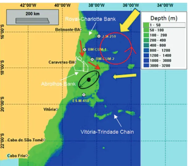 Figure 1 – Study area and main oceanographic processes influencing the fate of oil in the region