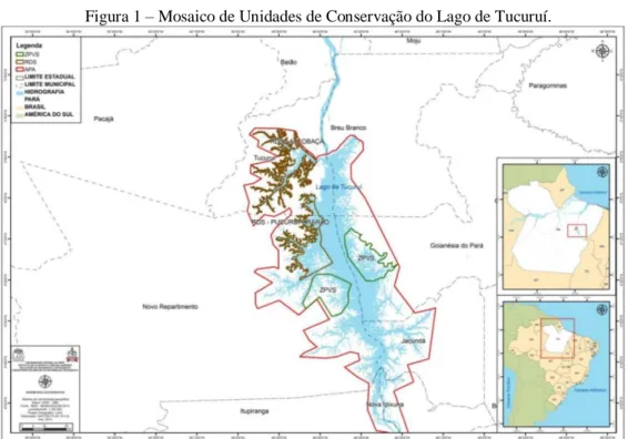 Figura 1 – Mosaico de Unidades de Conservação do Lago de Tucuruí. 