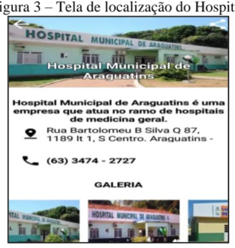 Figura 3 – Tela de localização do Hospital 