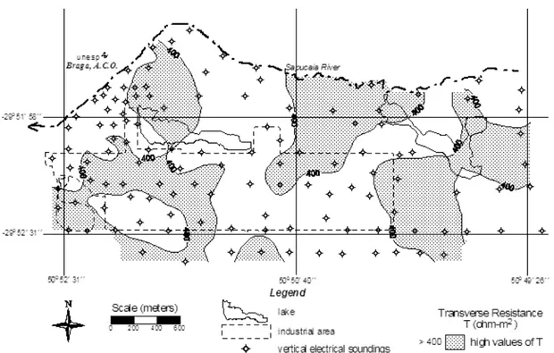 Figure 7 – Transverse resistance map – sand 1 (unconfined aquifer).
