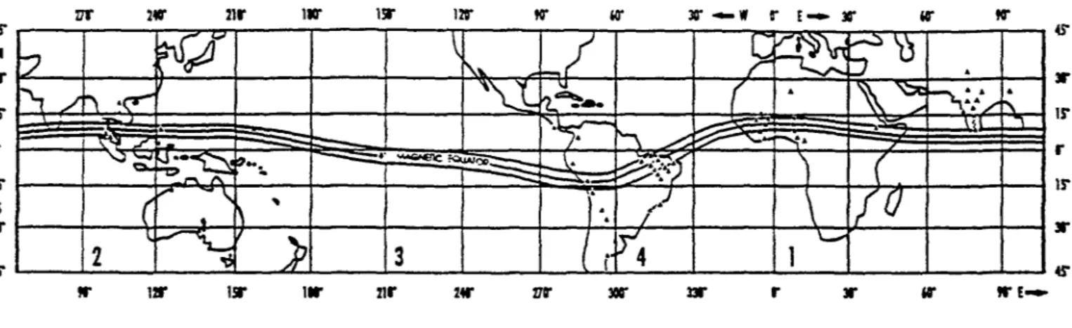 Figure  1. The International  Equatorial Electrojet Year.  The magnetic equator. 