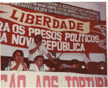 Figura 3 - Fotografia do acervo pessoal de José Wellington, em 25 de agosto de 1987. Registra  uma reunião do Comitê de Solidariedade aos Presos da Nova República em Salvador