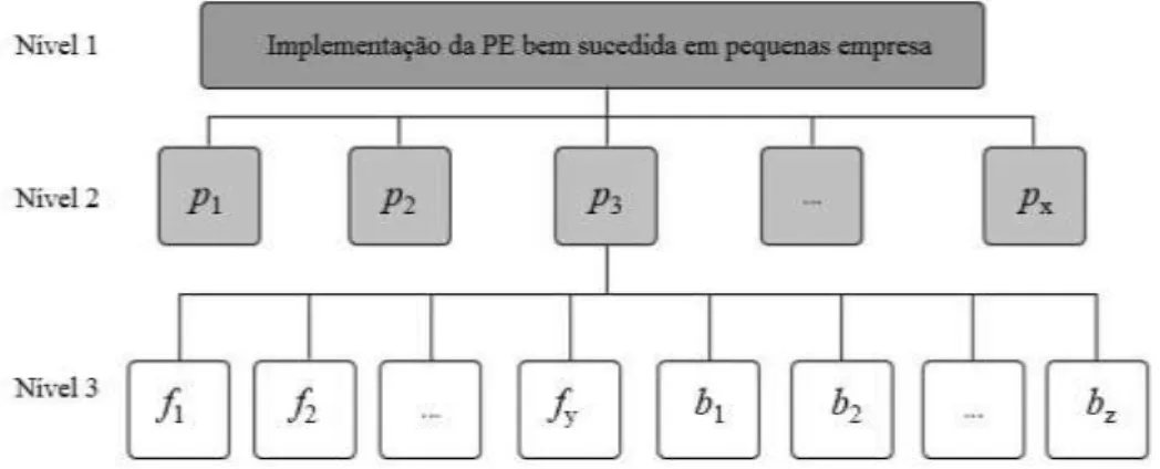 Figura 2 - Níveis de hierarquia da análise multicritério 