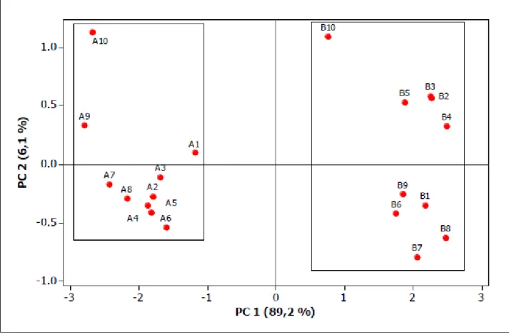 Figura 2 - Gráfico das componentes principais. 