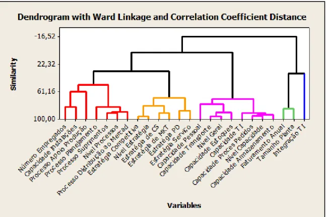 Figura 3 - Dendrograma dos níveis de maturidade 