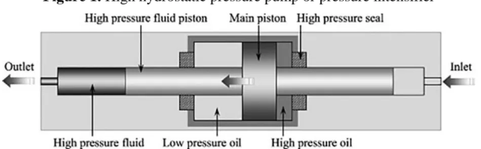 Figure 1. High hydrostatic pressure pump or pressure intensifier 