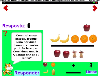 Figura 2. Interpretação do texto com a manipulação de objetos – questão 2. 