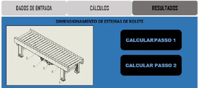 Tabela 74 7, o banco de dados dos roletes foi elaborado conforme a Interroll (2011), e possui as  cargas  que  os  roletes  suportam  de  acordo  com  o  seu  comprimento