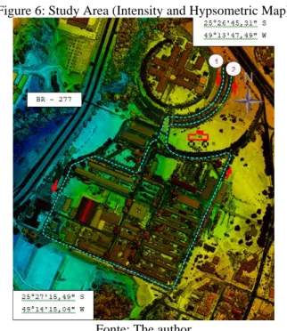 Figure 6: Study Area (Intensity and Hypsometric Map) 