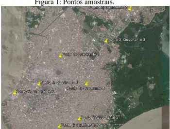 Figura 1: Pontos amostrais.  