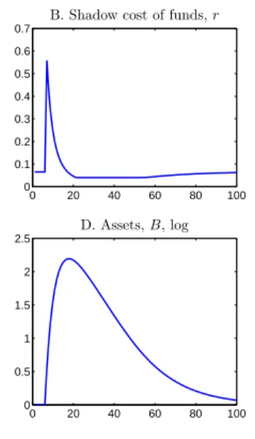 Figure 3: Impulse response to a productivity shock