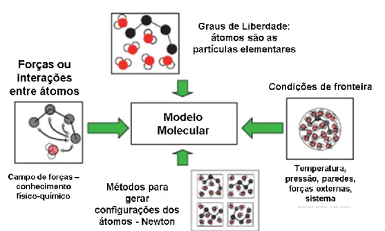 Figura 8 - diagrama representativo das escolhas a fazer quando se desenha um modelo  molecular