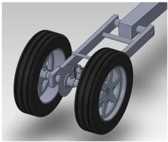 Figura 3.29 – Montagem com eixos, motor, disco e pinça de travão 