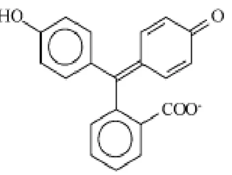 Figura 9 - Estrutura molecular da fenolftaleína a pH 10,5 (adaptado de Zhao et al. 2011, p