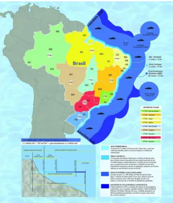 Figura 1: Representação Amazônia Azul fonte: Marinha do Brasil [2018a] 