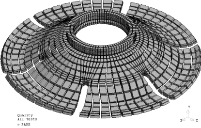 Figure 29 General view of the shrunken mesh of the ductile anchor plate