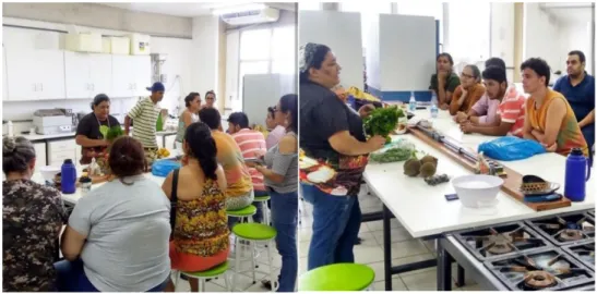 Figura 2. Oficina de ecogastronomia caseira no evento de 5 anos da Feira AGROUFAM em 10 de maio de 2019, em Manaus- Manaus-AM