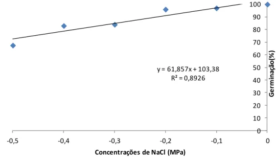 Figura 4. Germinação de sementes de  milho crioulo submetidas a estresse  salino induzido com NaCl (CECA/UFAL,  2020)