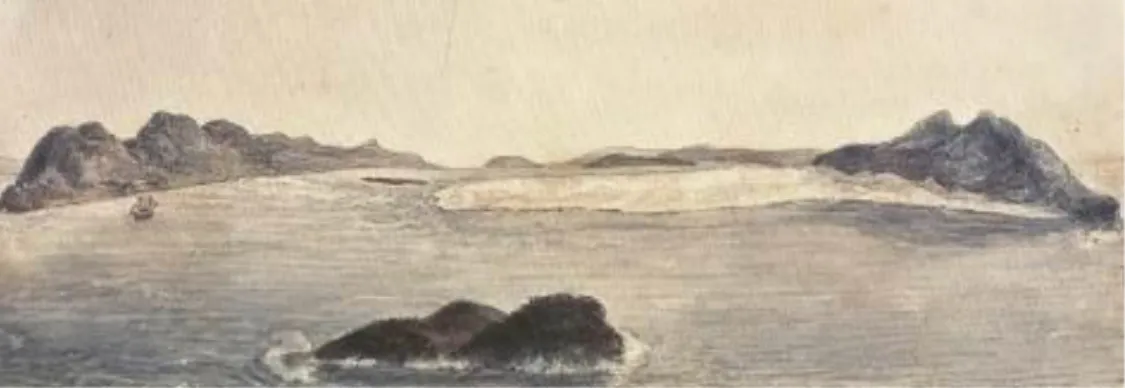 Figura 02 - Entrada de Laguna por Debret em 1827. Barra de acesso 
