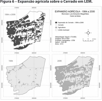 Figura 6 – Expansão agrícola sobre o Cerrado em LEM.