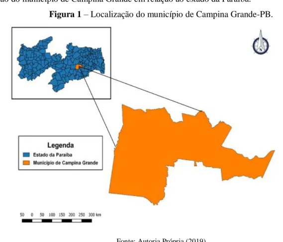 Figura 1 – Localização do município de Campina Grande-PB. 