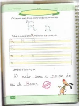 Figura 3: Atividades presentes no livro Lápis na mão (Lição letra R-letra cursiva) 