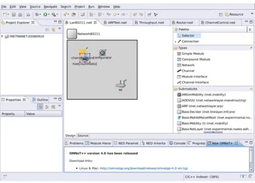 Figure 2.17: OMNeT++'s Graphical User Interface