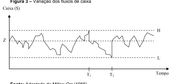 Figura 3 – Variação dos fluxos de caixa  