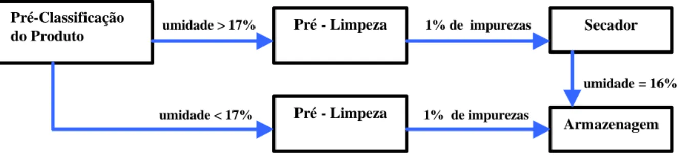 Figura 2 – Processo de armazenagem utilizando sistema associado de secagem mecânica e natural.