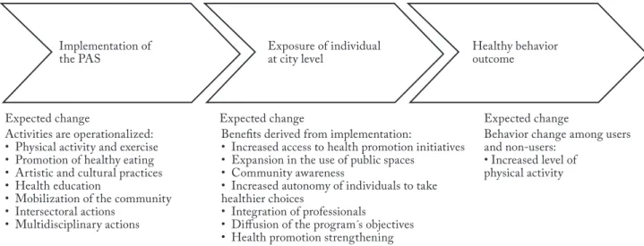 Figure 1 – Chain mechanism yielding the effect of the PAS on physical activity level.