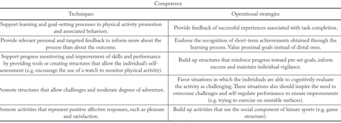 Figure 1c – Strategies to support psychological need of competence