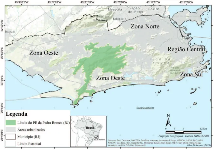 Figura 1. Área de estudo – Parque Estadual da Pedra Branca (PEPB), Rio de Janeiro, Brasil