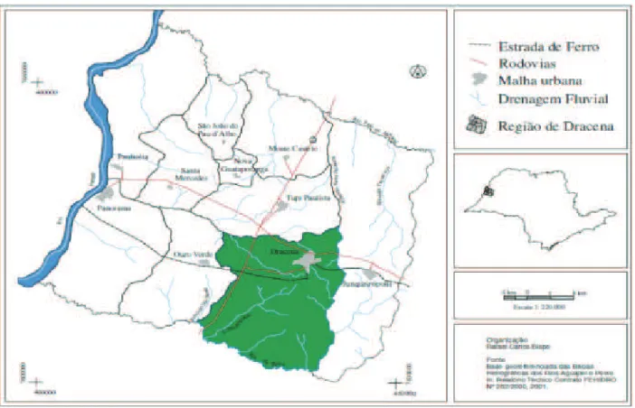 Figura 1: Localização do município de Dracena na MRG de Dracena.