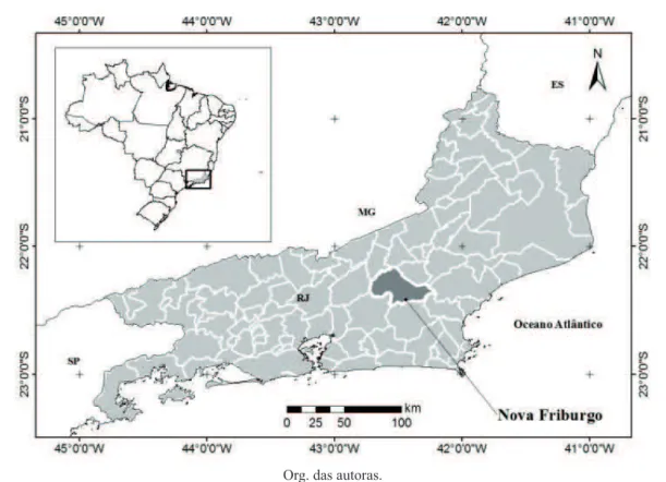 Figura 1. Localização da área de estudo: município de Nova Friburgo